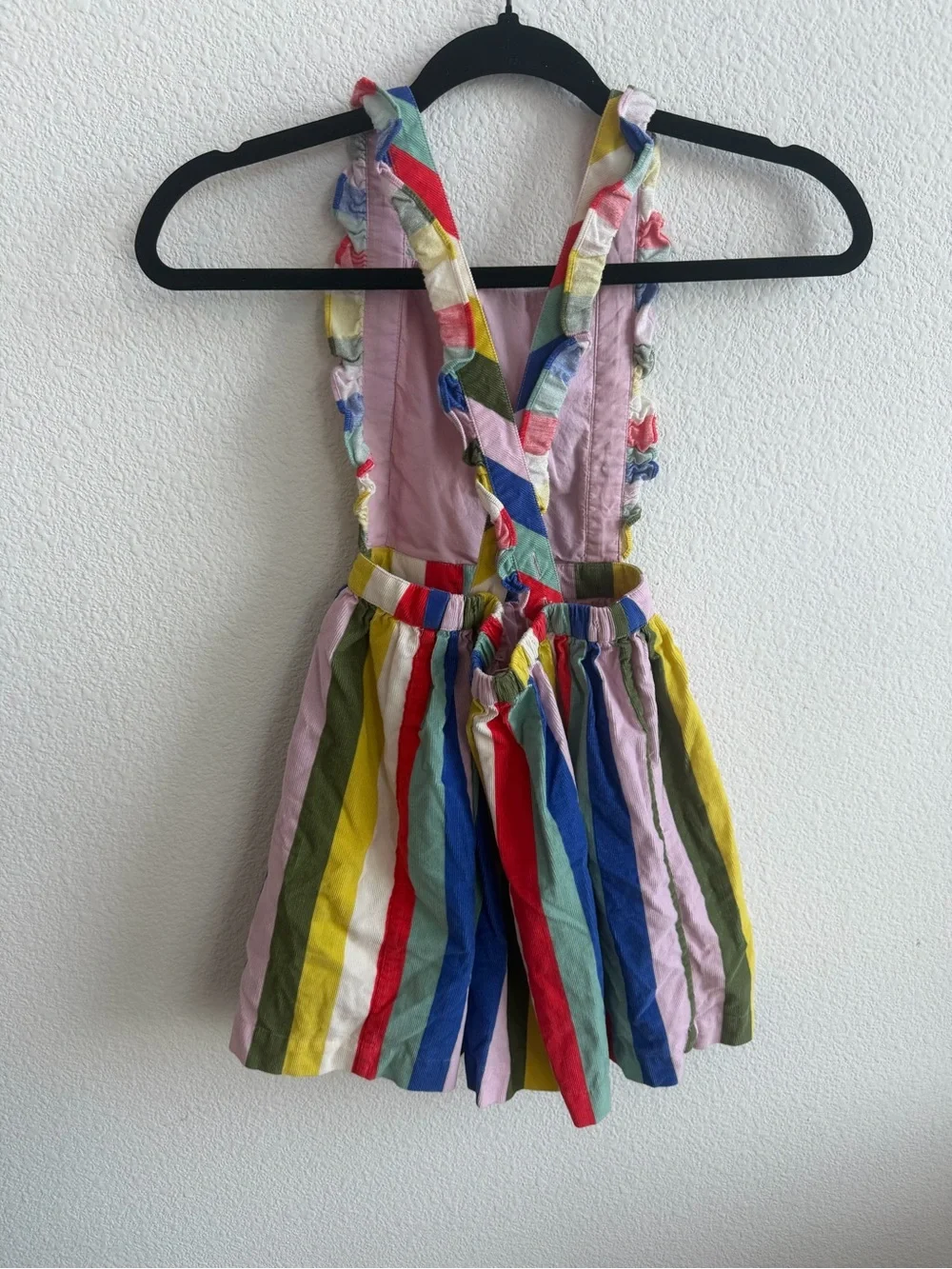 Mini Boden Striped Corduroy Dress 6-7 Years Colorful Rainbow